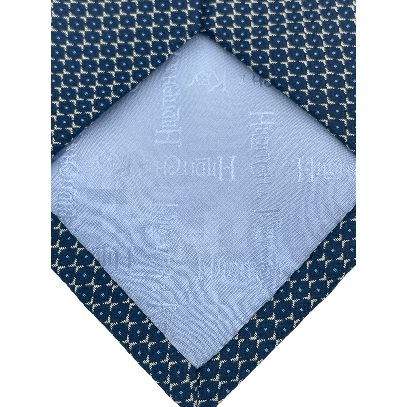 Hilditch & Key Tie Blue & Gold Squares Sz 3.5x59" Silk Mens Tie (Tc24) Nw/Ots — image 3 of 5